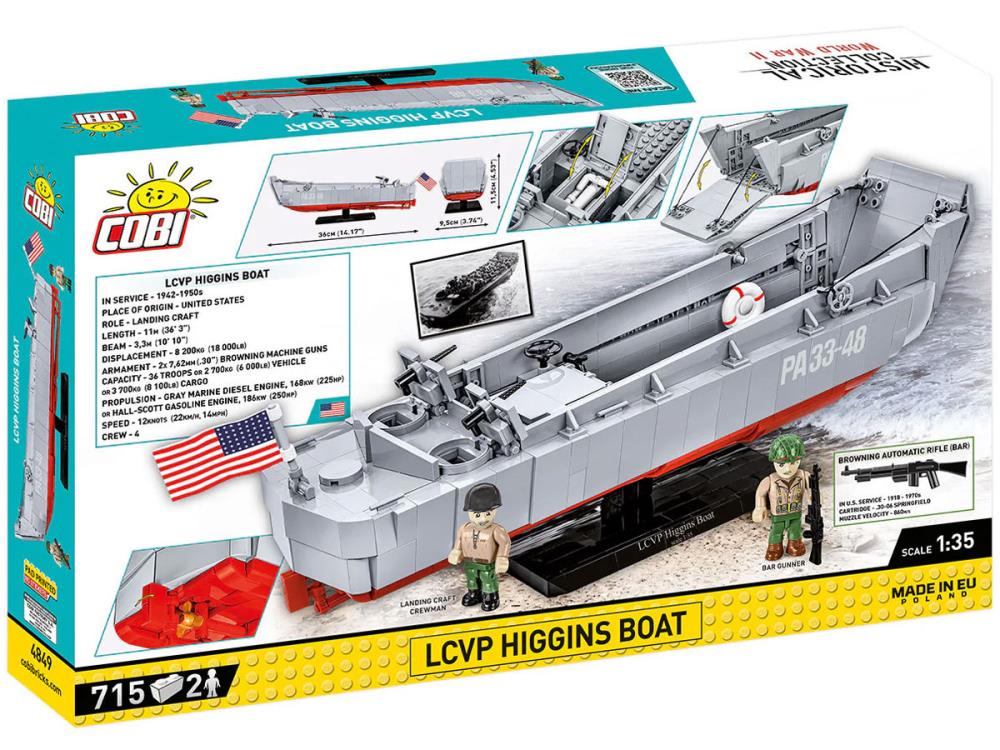 Historical Collection World War II D-Day 80th Anniversary LCVP Higgins Boat 1/35 Scale Building Block Set Gallery Image 13
