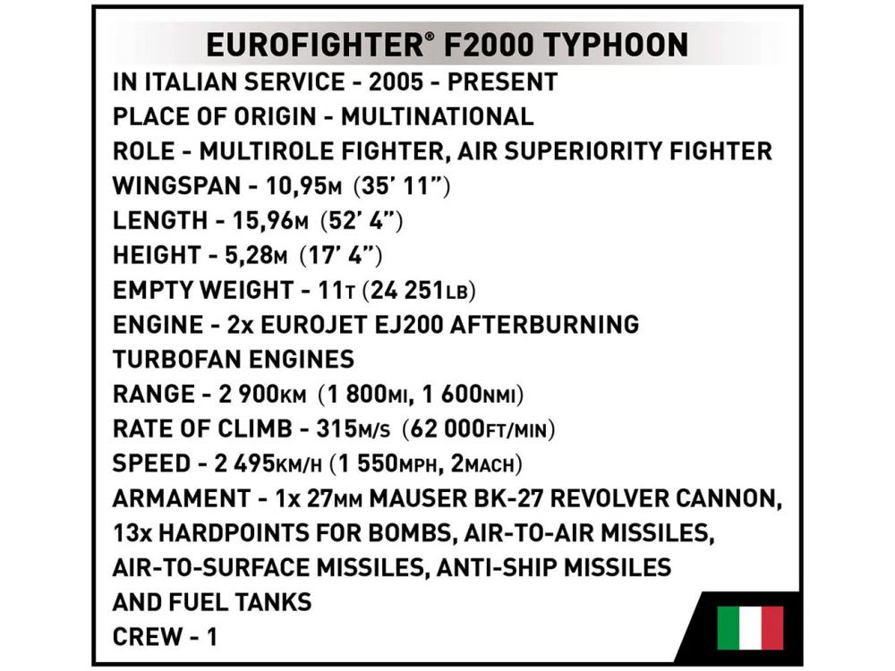 Armed Forces Eurofighter F2000 Typhoon 1/48 Scale Building Block Set Gallery Image 14
