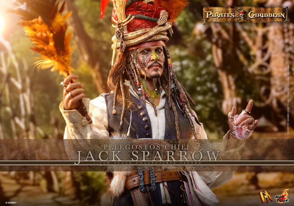 Pirates of the Caribbean: Dead Man's Chest DX48 Pelegostos Chief Jack Sparrow 1/6th Scale Collectible Figure Gallery Image 3