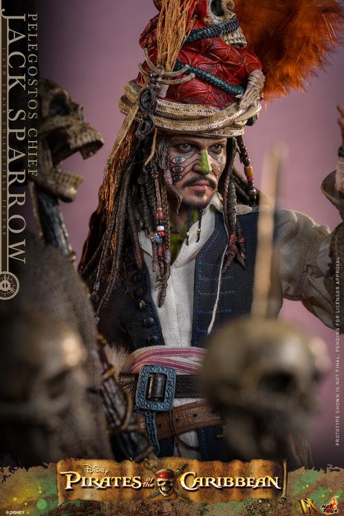 Pirates of the Caribbean: Dead Man's Chest DX48 Pelegostos Chief Jack Sparrow 1/6th Scale Collectible Figure Gallery Image 11