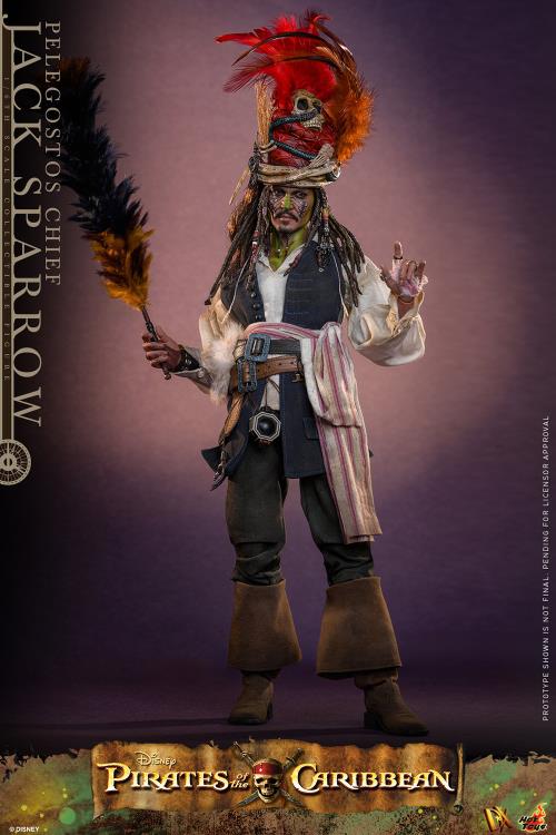 Pirates of the Caribbean: Dead Man's Chest DX48 Pelegostos Chief Jack Sparrow 1/6th Scale Collectible Figure Gallery Image 4