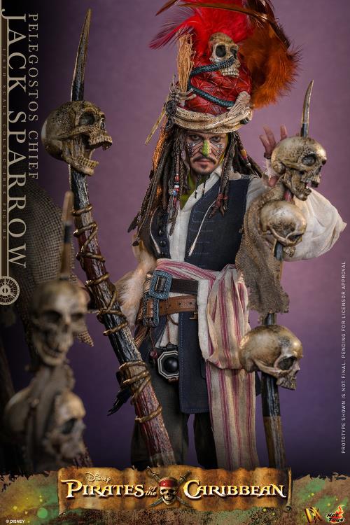 Pirates of the Caribbean: Dead Man's Chest DX48 Pelegostos Chief Jack Sparrow 1/6th Scale Collectible Figure Gallery Image 9