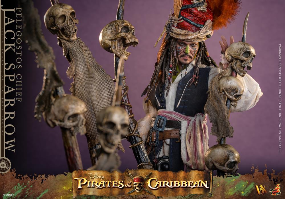 Pirates of the Caribbean: Dead Man's Chest DX48 Pelegostos Chief Jack Sparrow 1/6th Scale Collectible Figure Gallery Image 15