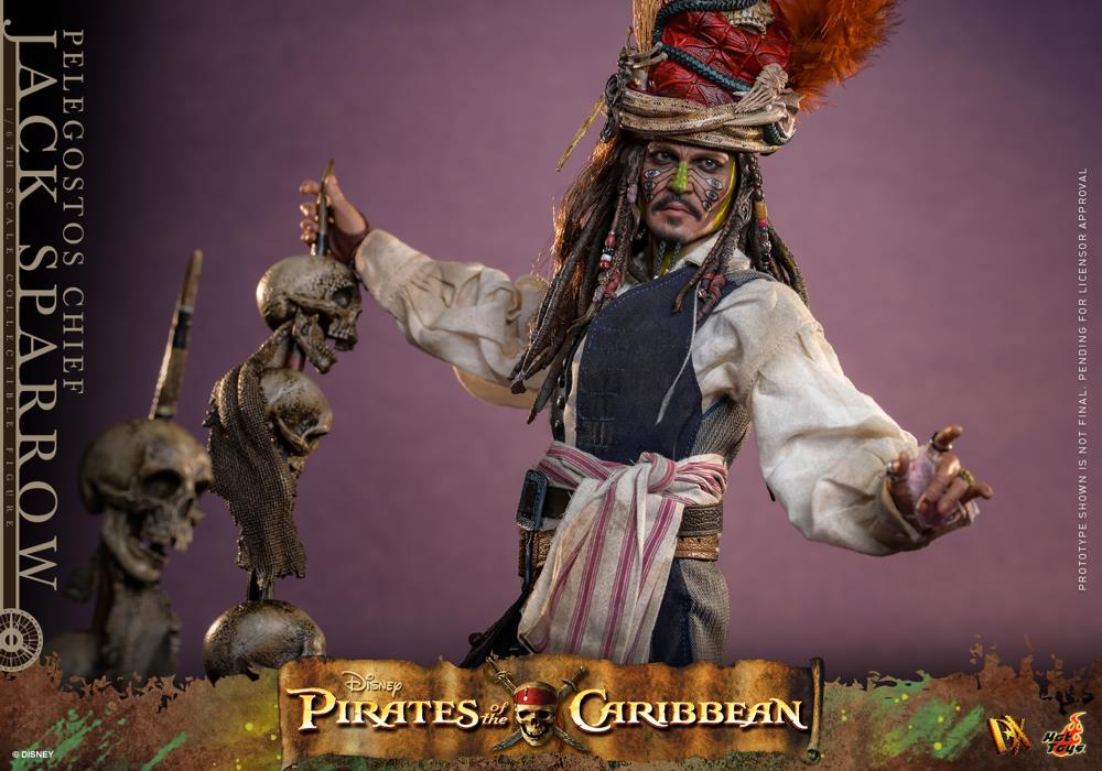 Pirates of the Caribbean: Dead Man's Chest DX48 Pelegostos Chief Jack Sparrow 1/6th Scale Collectible Figure Gallery Image 17