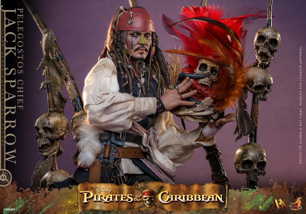 Pirates of the Caribbean: Dead Man's Chest DX48 Pelegostos Chief Jack Sparrow 1/6th Scale Collectible Figure Gallery Image 13