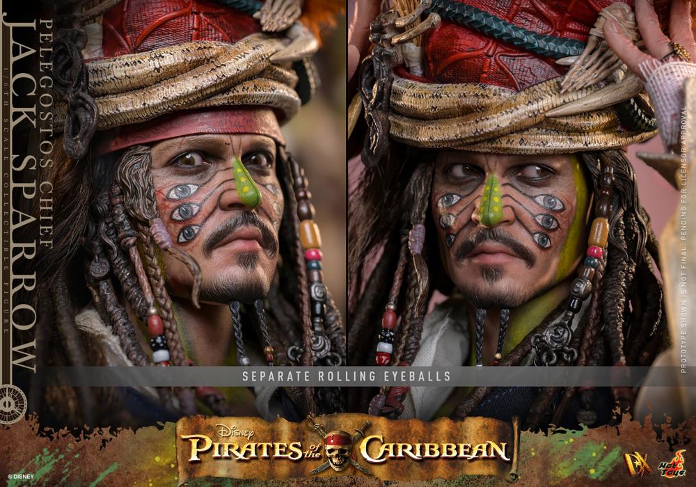 Pirates of the Caribbean: Dead Man's Chest DX48 Pelegostos Chief Jack Sparrow 1/6th Scale Collectible Figure Gallery Image 19