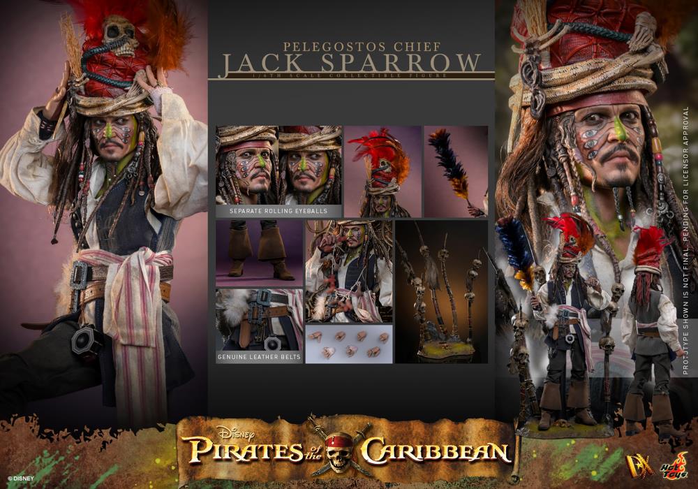 Pirates of the Caribbean: Dead Man's Chest DX48 Pelegostos Chief Jack Sparrow 1/6th Scale Collectible Figure Gallery Image 22