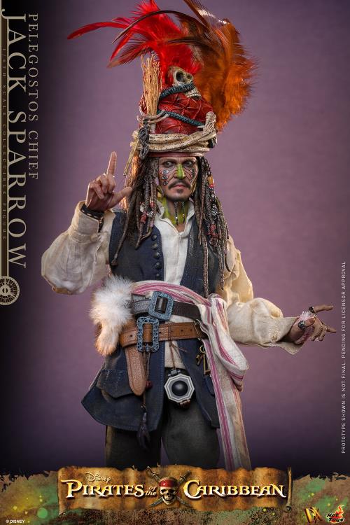 Pirates of the Caribbean: Dead Man's Chest DX48 Pelegostos Chief Jack Sparrow 1/6th Scale Collectible Figure Gallery Image 5