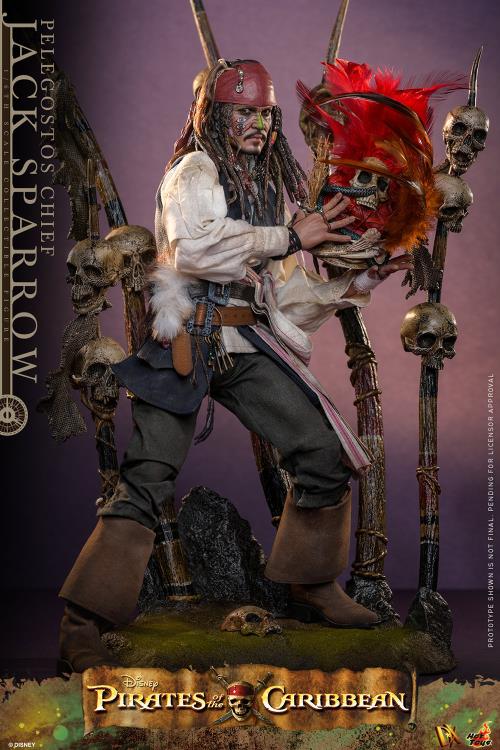 Pirates of the Caribbean: Dead Man's Chest DX48 Pelegostos Chief Jack Sparrow 1/6th Scale Collectible Figure Gallery Image 7