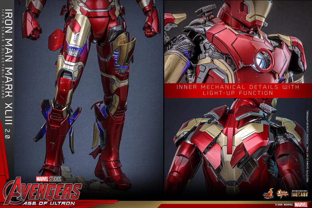 Avengers: Age of Ultron MMS865D80 Iron Man Mark XLIII (2.0) 1/6th Scale Collectible Figure Gallery Image 20