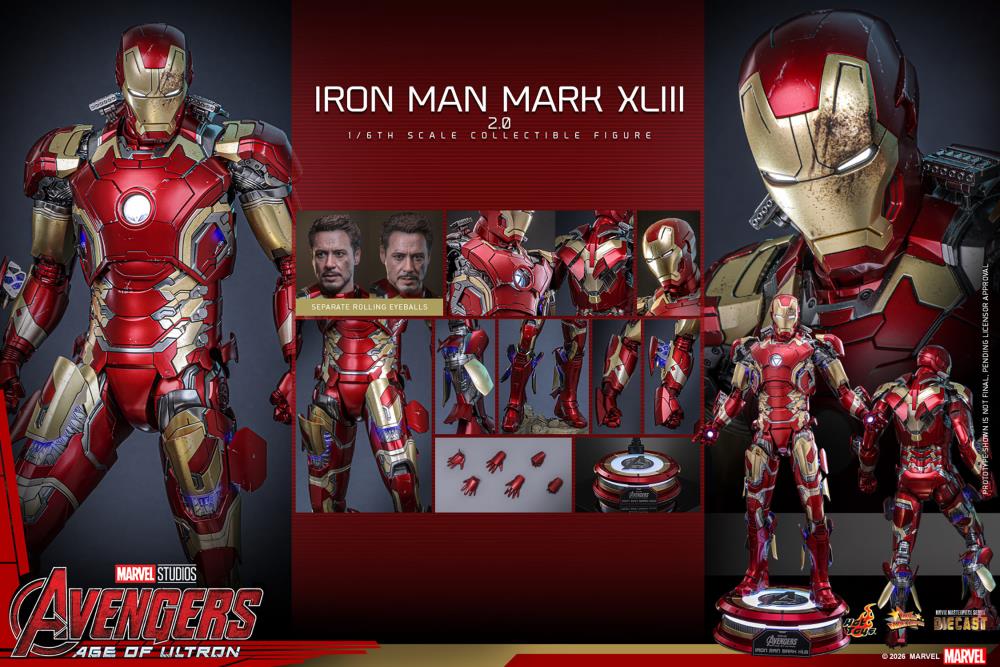 Avengers: Age of Ultron MMS865D80 Iron Man Mark XLIII (2.0) 1/6th Scale Collectible Figure Gallery Image 21