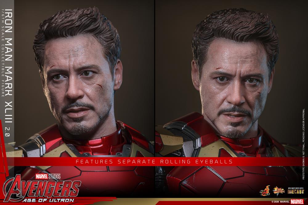 Avengers: Age of Ultron MMS865D80 Iron Man Mark XLIII (2.0) 1/6th Scale Collectible Figure Gallery Image 19