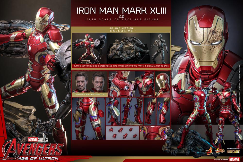 Avengers: Age of Ultron MMS866D81 Iron Man Mark XLIII (2.0) (Deluxe Version) 1/6th Scale Collectible Figure Gallery Image 26