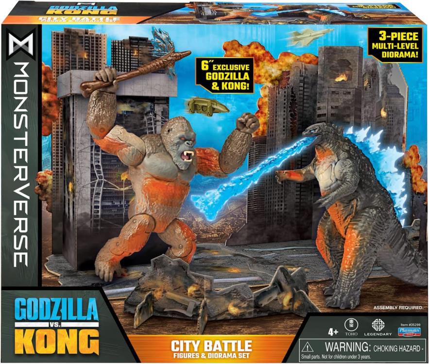 Godzilla vs. Kong MonsterVerse City Battle 6-Inch Action Figures and Diorama Set Gallery Image 7