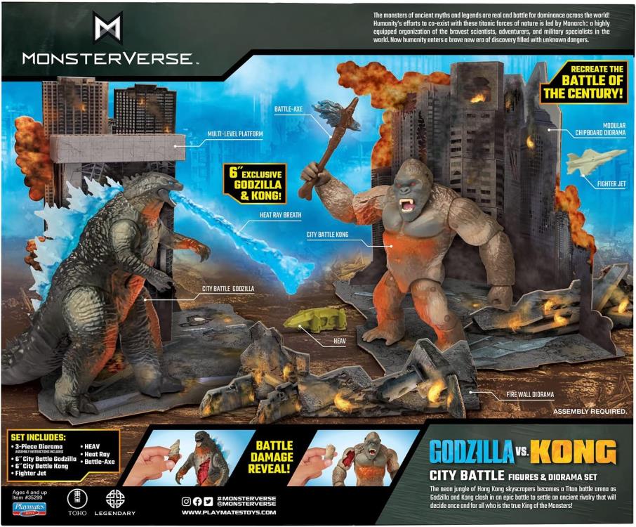 Godzilla vs. Kong MonsterVerse City Battle 6-Inch Action Figures and Diorama Set Gallery Image 9
