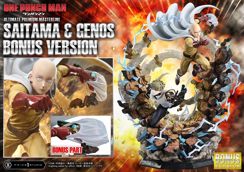 One-Punch Man Ultimate Premium Masterline Saitama & Genos (Deluxe Bonus Ver.) 1/4 Scale Limited Edition Statue Gallery Image 4