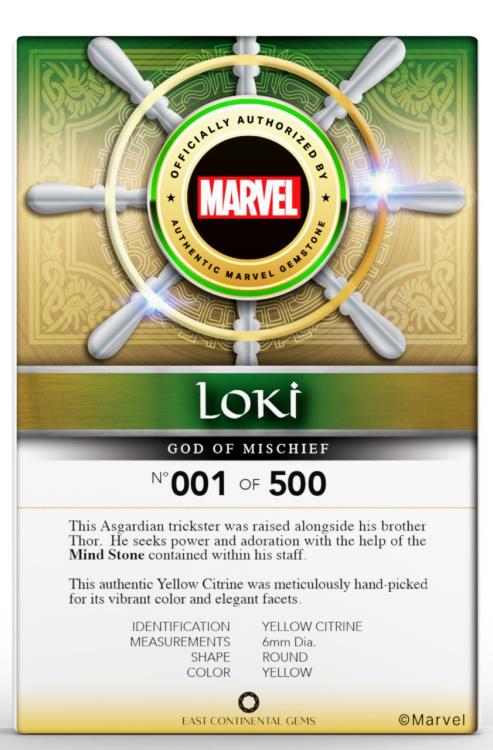 Marvel Heroes and Villains Series Loki Gem Card Gallery Image 5