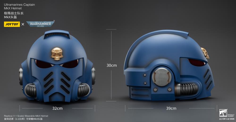 Warhammer 40,000 Ultramarines Captain Mk X 1/1 Scale Helmet Replica Gallery Image 14