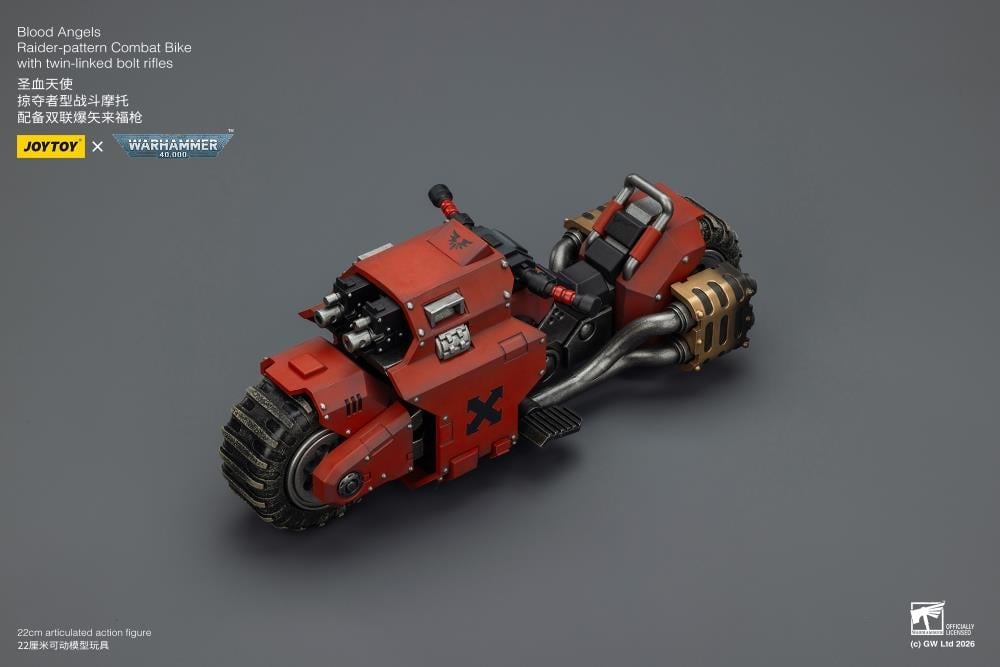 Warhammer 40,000 Blood Angels Raider-pattern Combat Bike with Twin-linked Bolt Rifles 1/18 Scale Vehicle Gallery Image 4