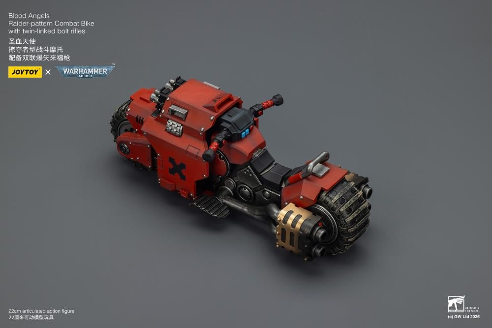 Warhammer 40,000 Blood Angels Raider-pattern Combat Bike with Twin-linked Bolt Rifles 1/18 Scale Vehicle Gallery Image 6