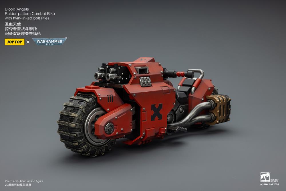 Warhammer 40,000 Blood Angels Raider-pattern Combat Bike with Twin-linked Bolt Rifles 1/18 Scale Vehicle Gallery Image 13