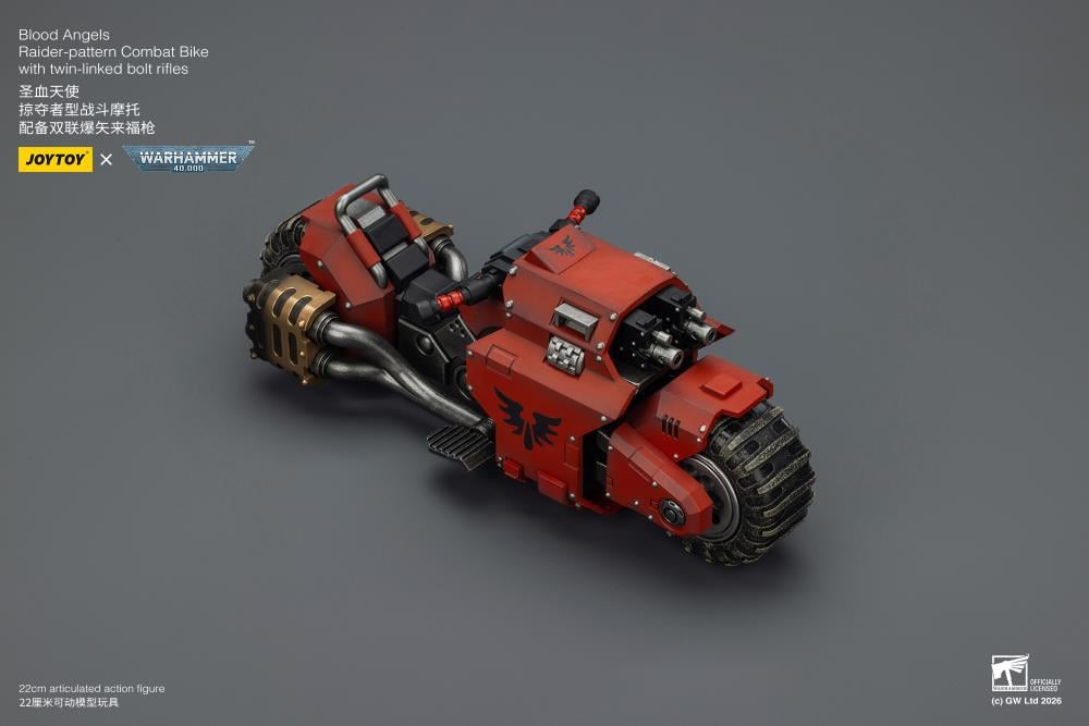 Warhammer 40,000 Blood Angels Raider-pattern Combat Bike with Twin-linked Bolt Rifles 1/18 Scale Vehicle Gallery Image 7