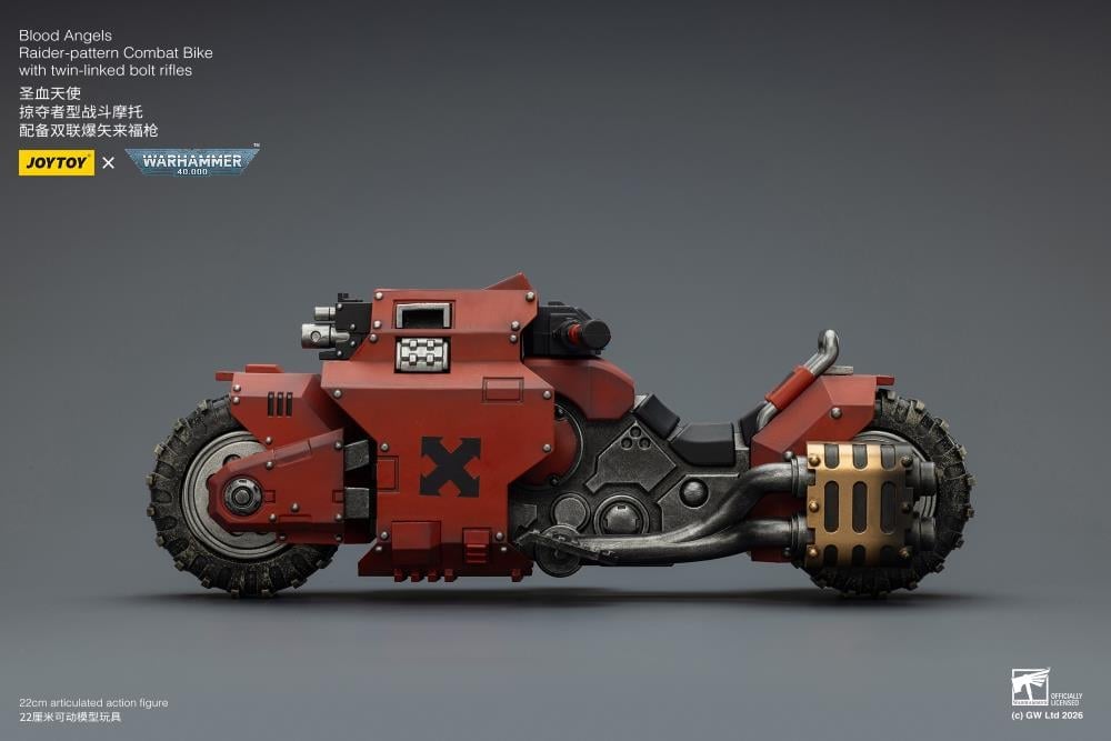 Warhammer 40,000 Blood Angels Raider-pattern Combat Bike with Twin-linked Bolt Rifles 1/18 Scale Vehicle Gallery Image 8