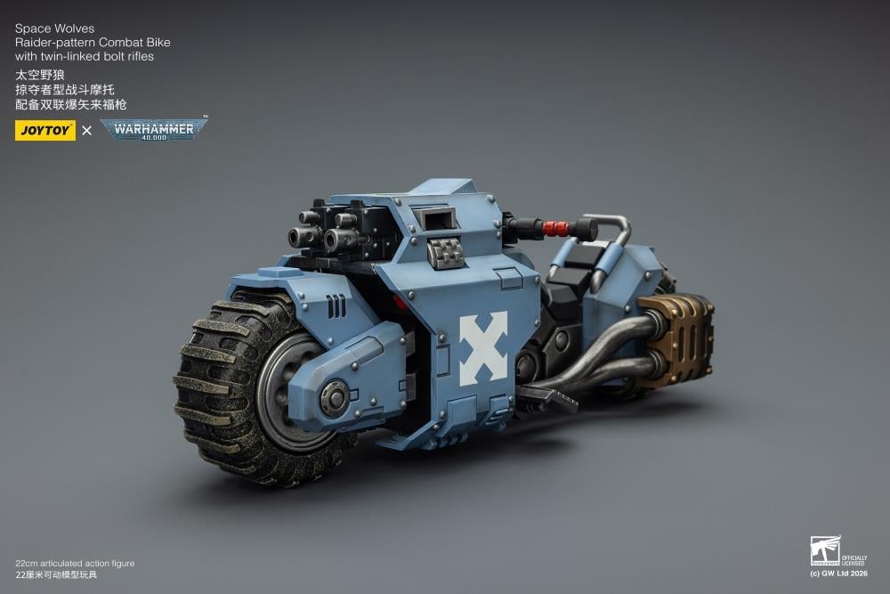 Warhammer 40,000 Space Wolves Raider-pattern Combat Bike with Twin-linked Bolt Rifles 1/18 Scale Vehicle Gallery Image 12