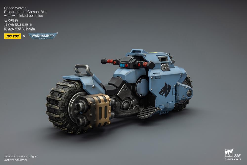 Warhammer 40,000 Space Wolves Raider-pattern Combat Bike with Twin-linked Bolt Rifles 1/18 Scale Vehicle Gallery Image 13
