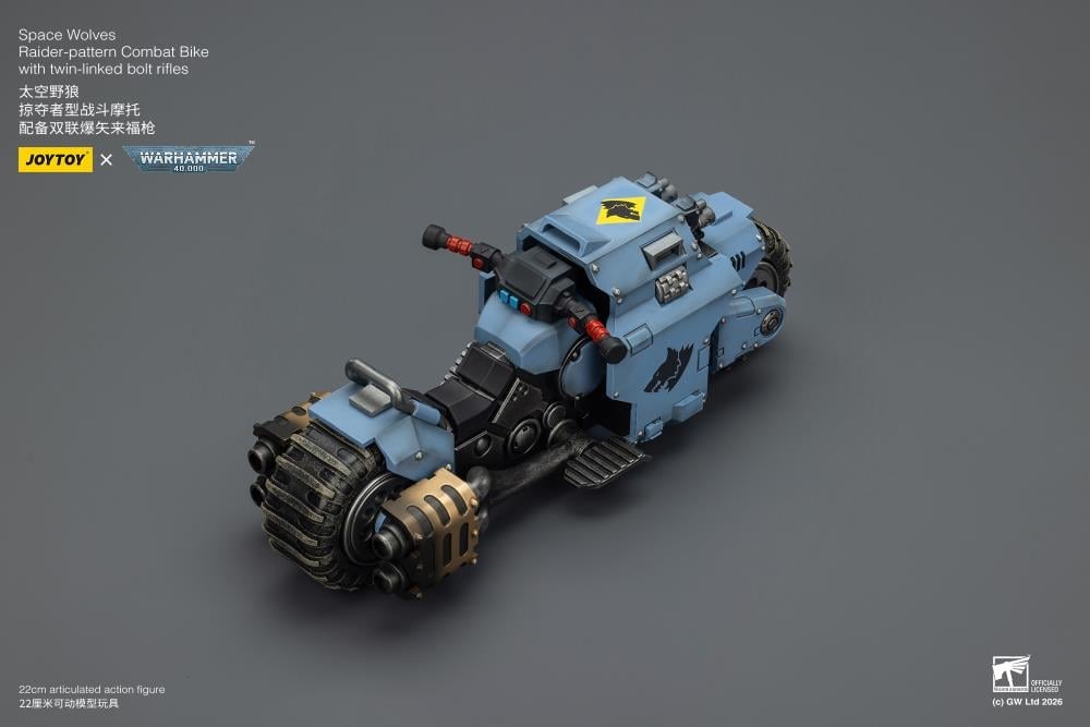 Warhammer 40,000 Space Wolves Raider-pattern Combat Bike with Twin-linked Bolt Rifles 1/18 Scale Vehicle Gallery Image 7