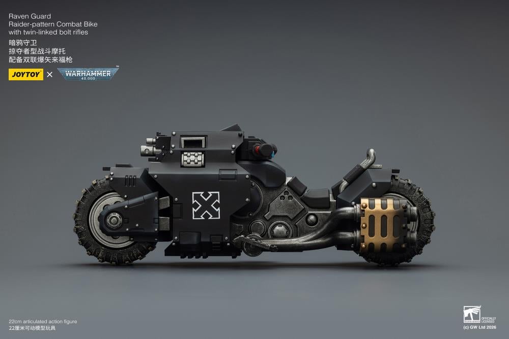 Warhammer 40,000 Raven Guard Raider-pattern Combat Bike with Twin-linked Bolt Rifles 1/18 Scale Vehicle Gallery Image 8