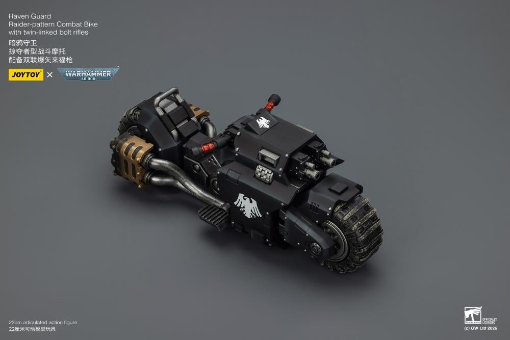 Warhammer 40,000 Raven Guard Raider-pattern Combat Bike with Twin-linked Bolt Rifles 1/18 Scale Vehicle Gallery Image 5