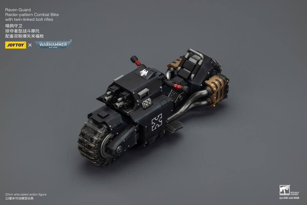 Warhammer 40,000 Raven Guard Raider-pattern Combat Bike with Twin-linked Bolt Rifles 1/18 Scale Vehicle Gallery Image 4