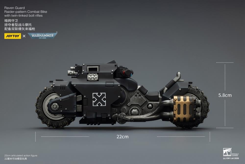 Warhammer 40,000 Raven Guard Raider-pattern Combat Bike with Twin-linked Bolt Rifles 1/18 Scale Vehicle Gallery Image 14
