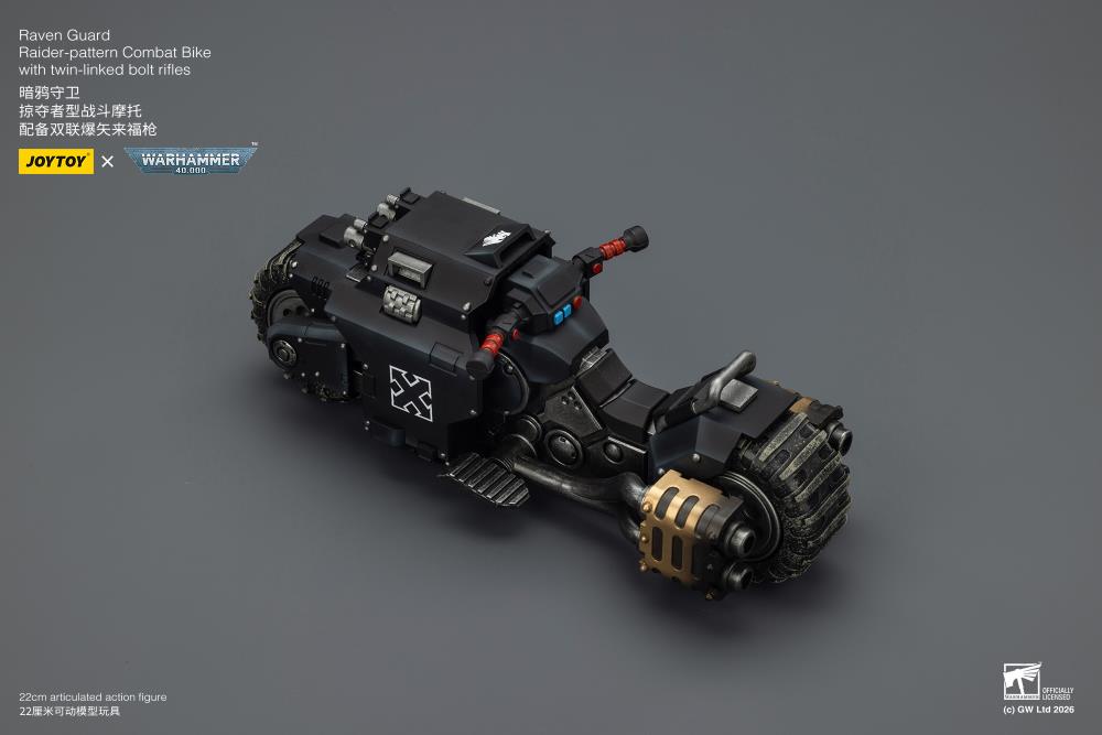 Warhammer 40,000 Raven Guard Raider-pattern Combat Bike with Twin-linked Bolt Rifles 1/18 Scale Vehicle Gallery Image 7