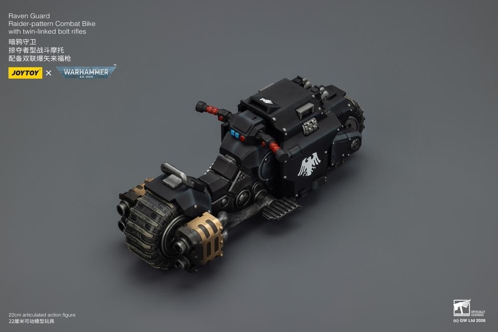 Warhammer 40,000 Raven Guard Raider-pattern Combat Bike with Twin-linked Bolt Rifles 1/18 Scale Vehicle Gallery Image 6