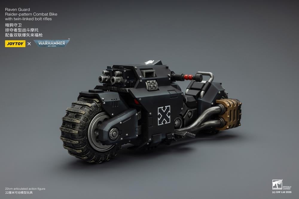 Warhammer 40,000 Raven Guard Raider-pattern Combat Bike with Twin-linked Bolt Rifles 1/18 Scale Vehicle Gallery Image 12