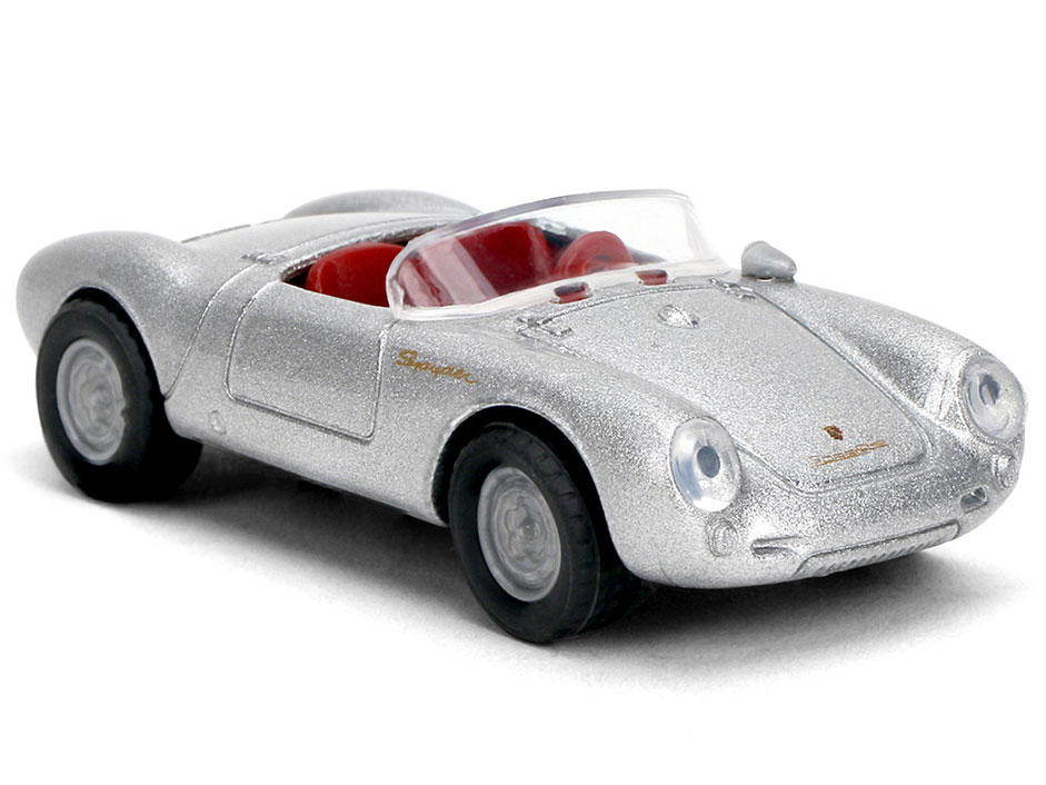 1955 Porsche 550 Spyder Silver 1/64 Scale Diecast Model