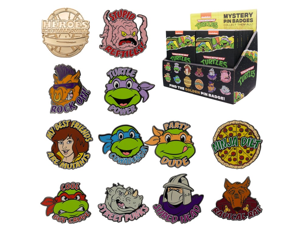 Teenage Mutant Ninja Turtles Box of 12 Random Mystery Pin Badges Gallery Image 1