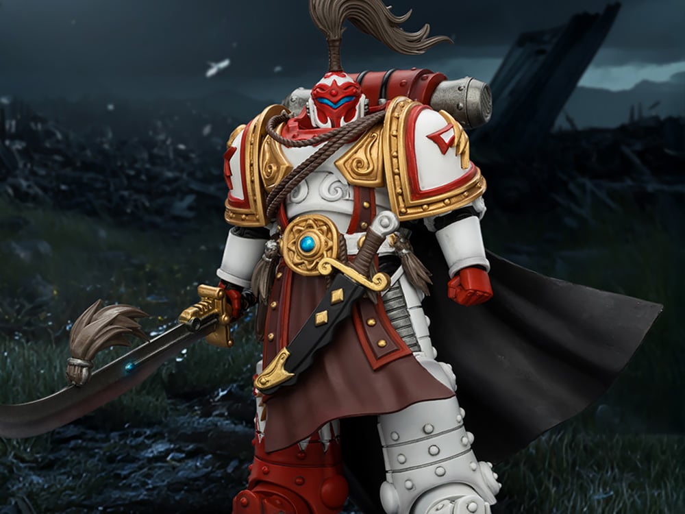Warhammer: The Horus Heresy White Scars Hibou Khan Seeker of Atonement with The Breath of the Storm Powersword 1/18 Scale Action Figure Gallery Image 1