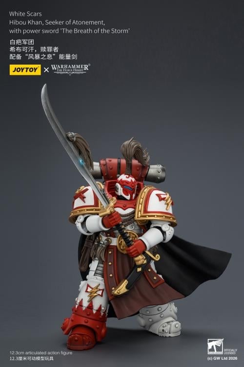 Warhammer: The Horus Heresy White Scars Hibou Khan Seeker of Atonement with The Breath of the Storm Powersword 1/18 Scale Action Figure Gallery Image 9