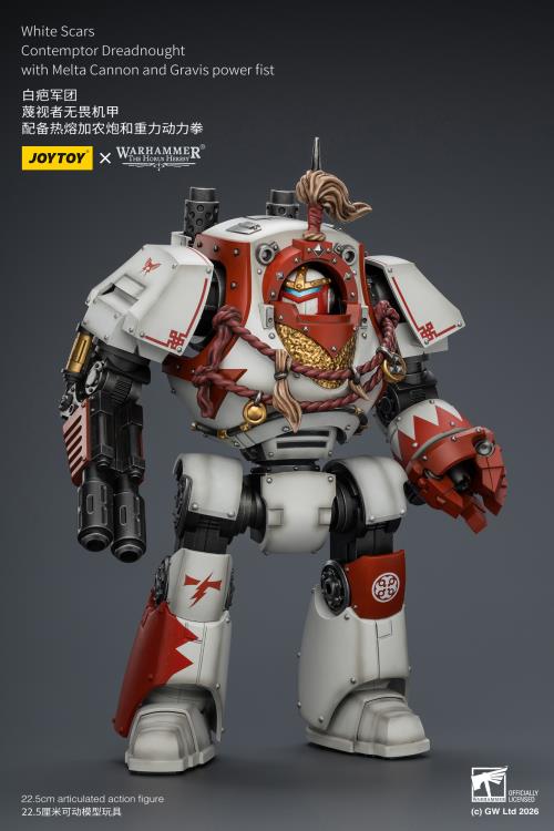 Warhammer: The Horus Heresy White Scars Contemptor Dreadnought with Melta Cannon and Gravis Power Fist 1/18 Scale Action Figure Gallery Image 8