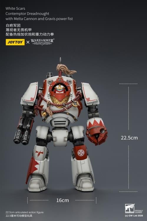 Warhammer: The Horus Heresy White Scars Contemptor Dreadnought with Melta Cannon and Gravis Power Fist 1/18 Scale Action Figure Gallery Image 13