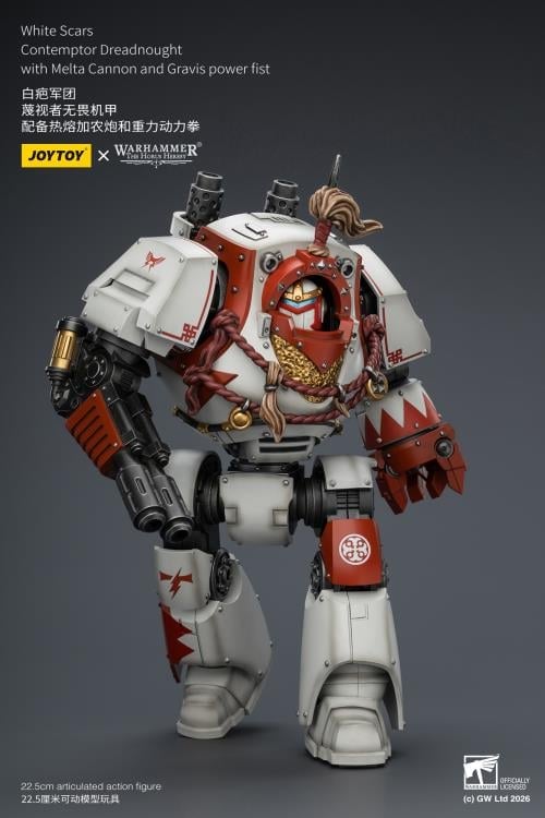 Warhammer: The Horus Heresy White Scars Contemptor Dreadnought with Melta Cannon and Gravis Power Fist 1/18 Scale Action Figure Gallery Image 9