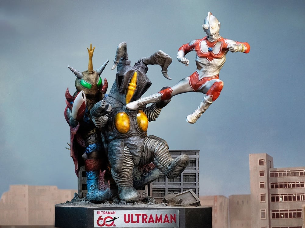 Return of Ultraman Ultraman Jack vs Zetton II & Alien Bat Battle Scene Diorama Statue Gallery Image 1