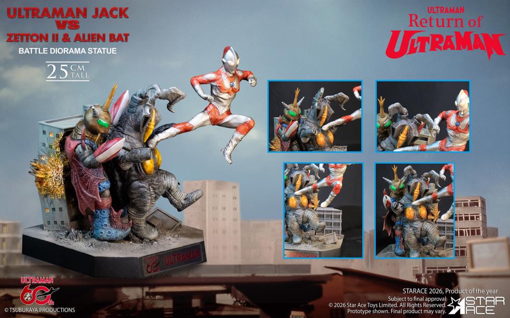 Return of Ultraman Ultraman Jack vs Zetton II & Alien Bat Battle Scene Diorama Statue Gallery Image 5