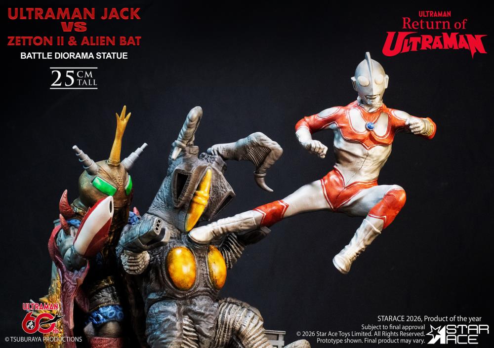 Return of Ultraman Ultraman Jack vs Zetton II & Alien Bat Battle Scene Diorama Statue Gallery Image 9