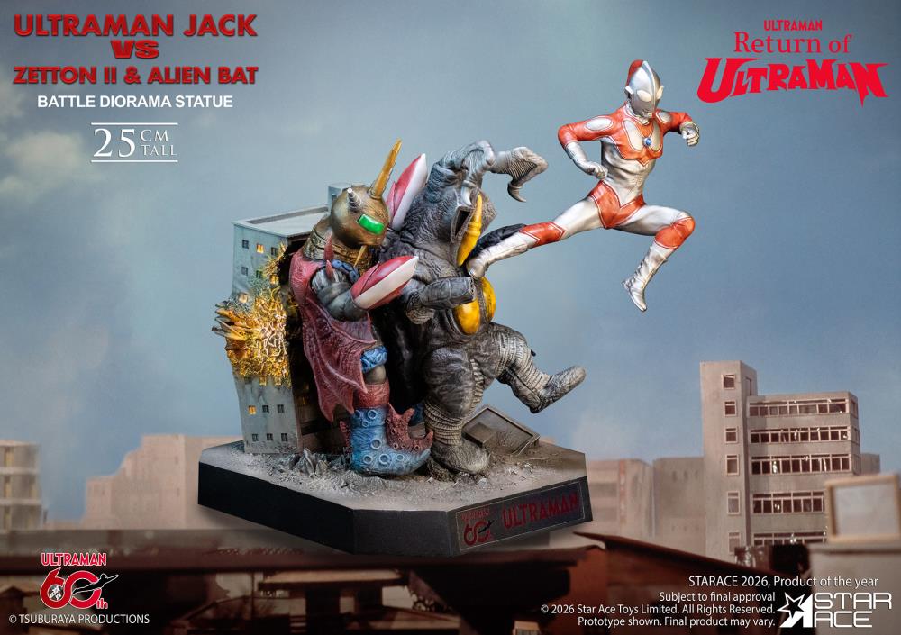 Return of Ultraman Ultraman Jack vs Zetton II & Alien Bat Battle Scene Diorama Statue Gallery Image 4