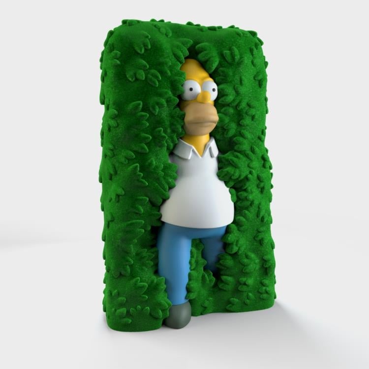The Simpsons Art Giant Homer in Hedge 36-Inch Flocked Sculpture Gallery Image 5