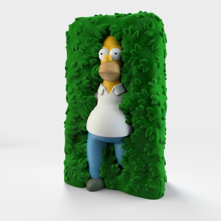 The Simpsons Art Giant Homer in Hedge 36-Inch Flocked Sculpture Gallery Image 3